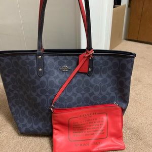 Coach reversible city tote
